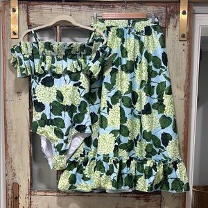 Floral Green and Blue Women's Skirt